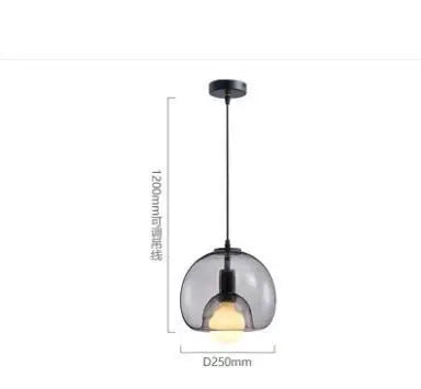 Glass Pendant Light LED Elliptical
