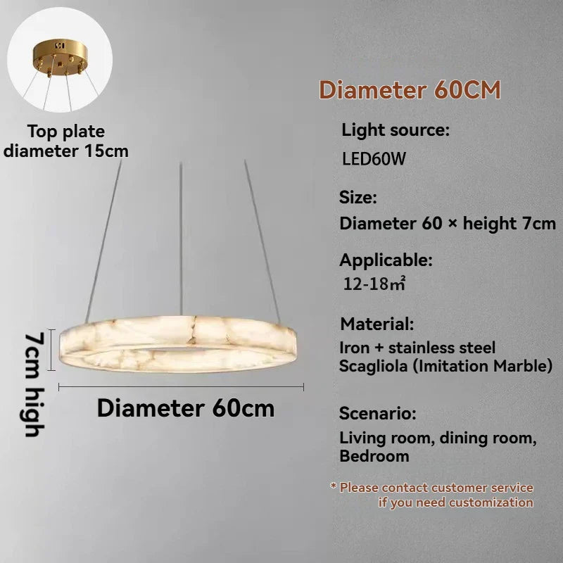 Faux Marble Pendant Light Resin