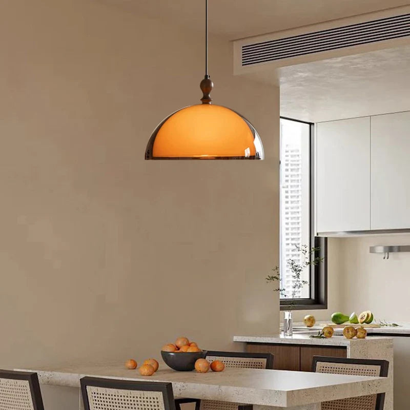 Acrylic Pendant Light Dark Wood