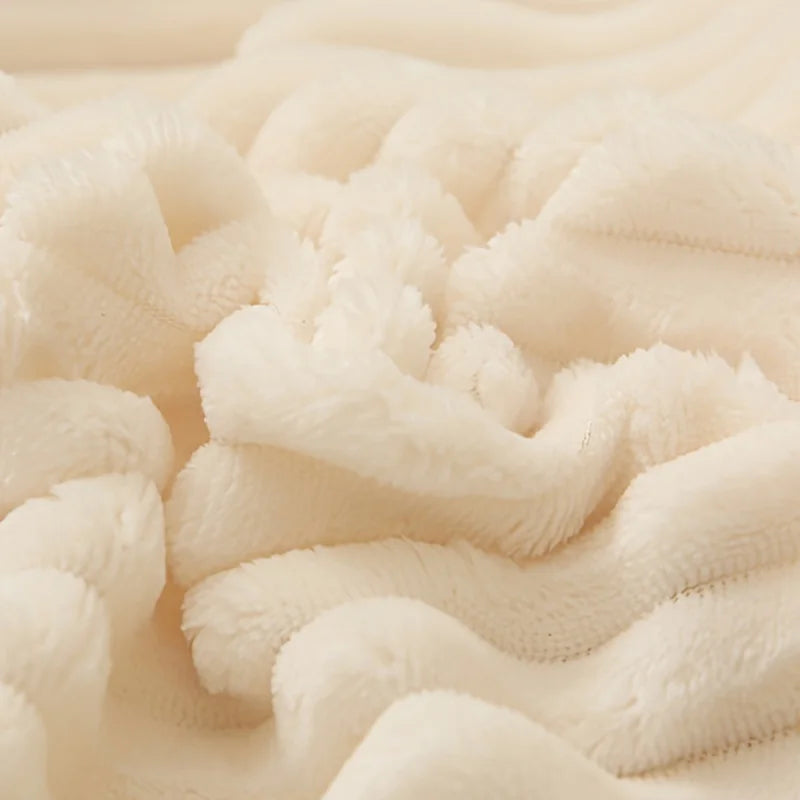 Striped Plush Square Pillowcases Set