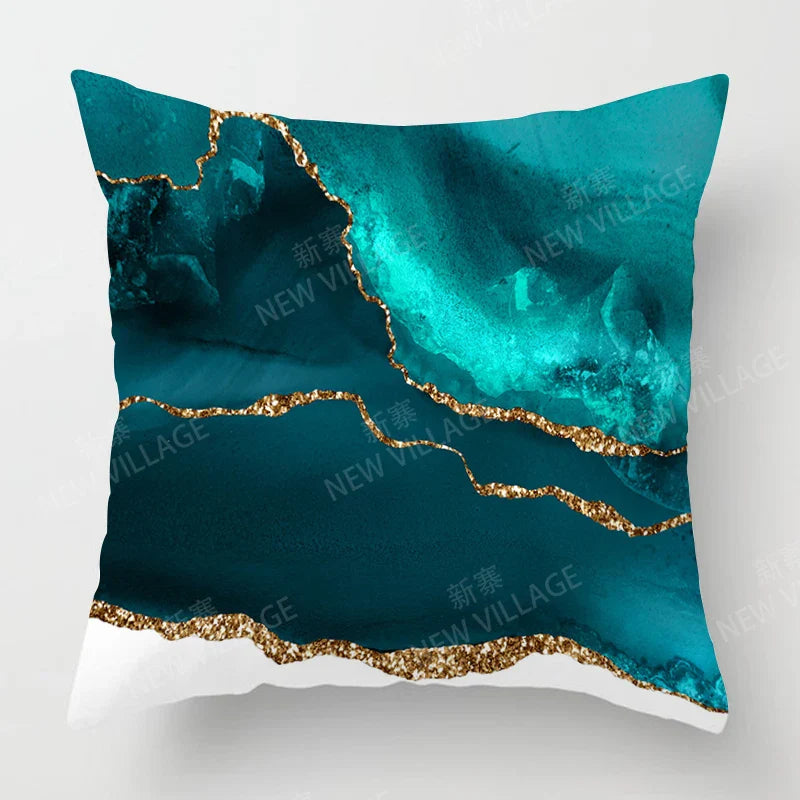 Green Cushion Cover Abstract Design