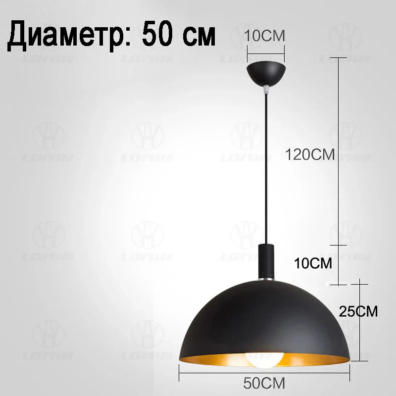 Industrial Ceiling Pendant Lamp Black
