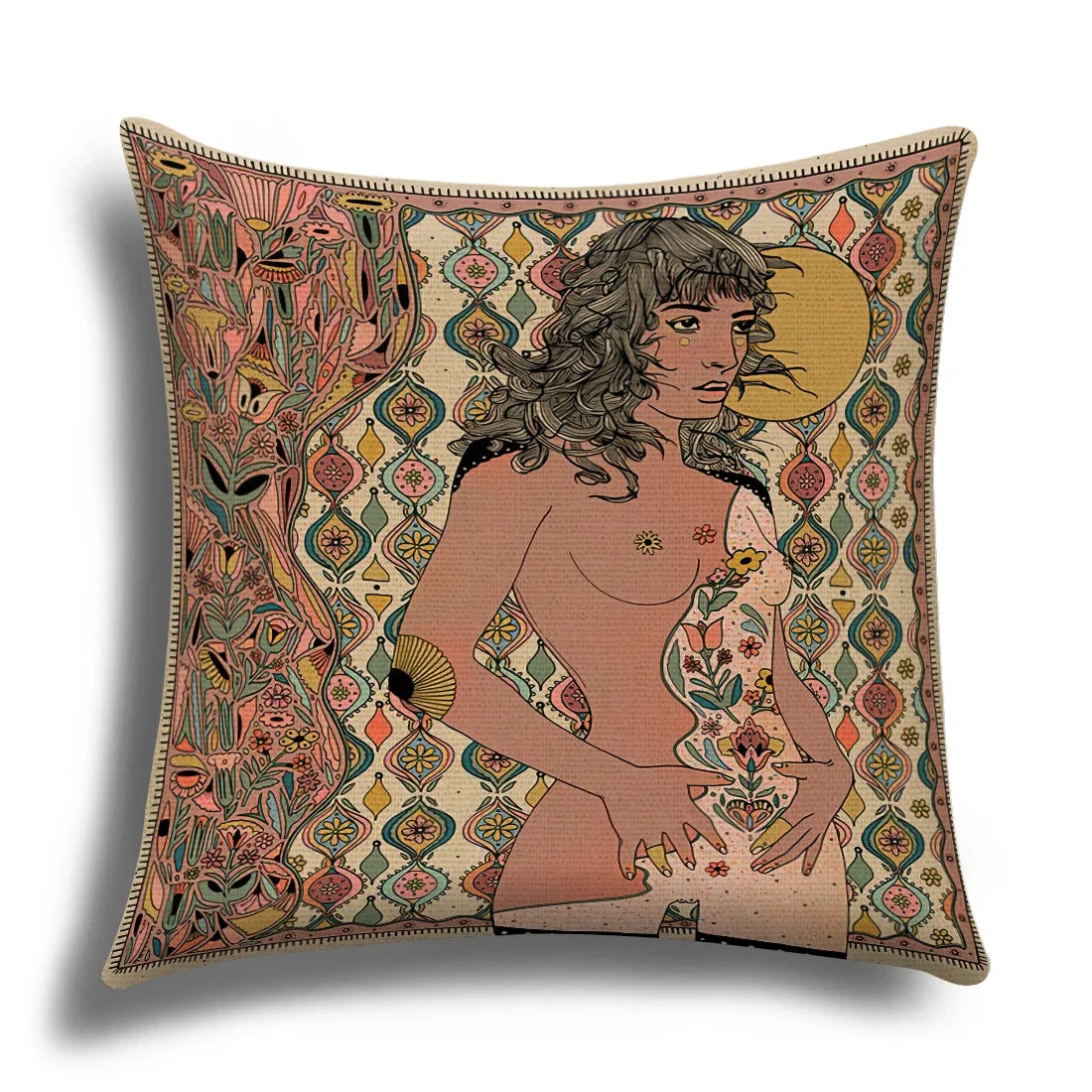 Skull Cushion Cover Linen Pillowcase