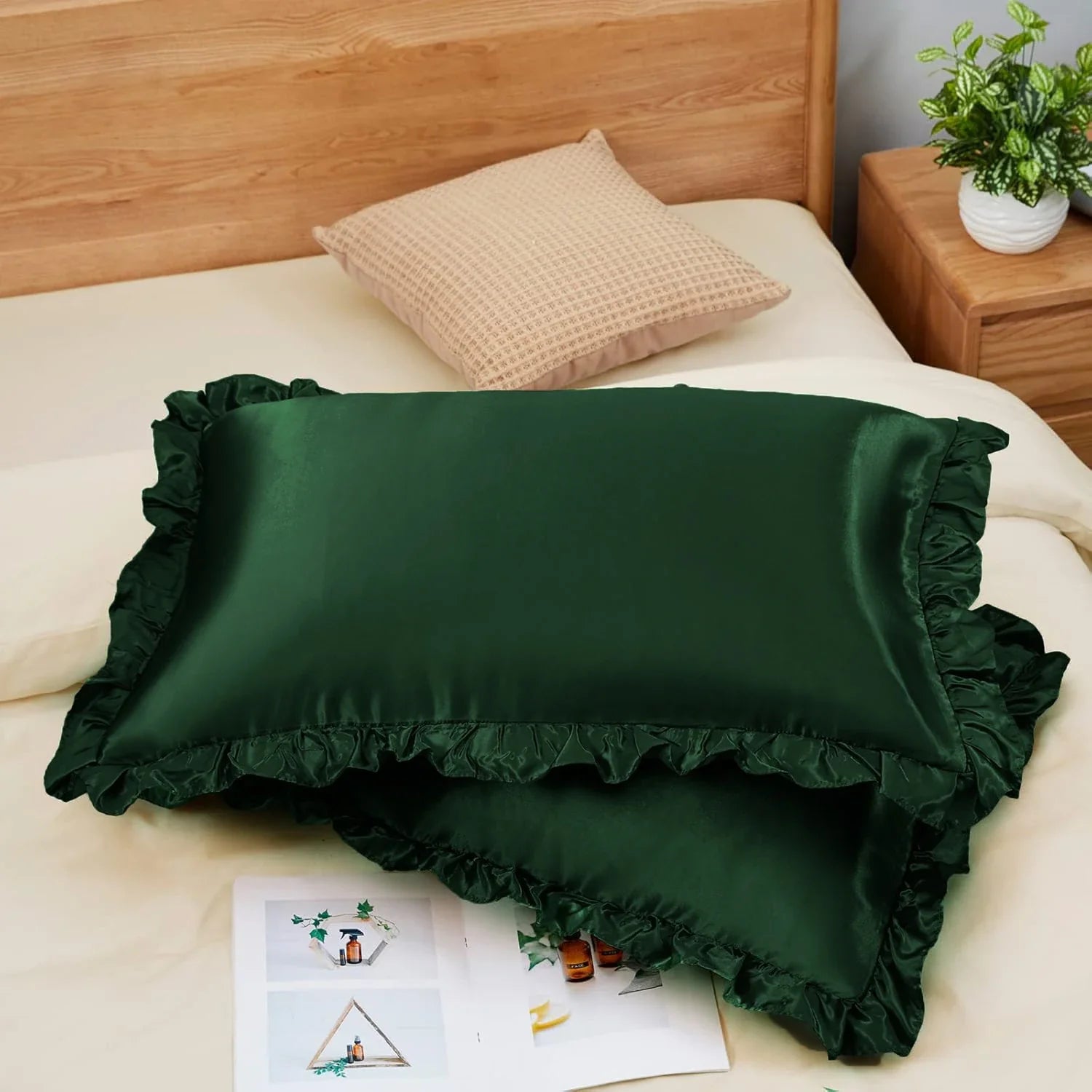 Satin Ruffle Pillowcase Set Silky