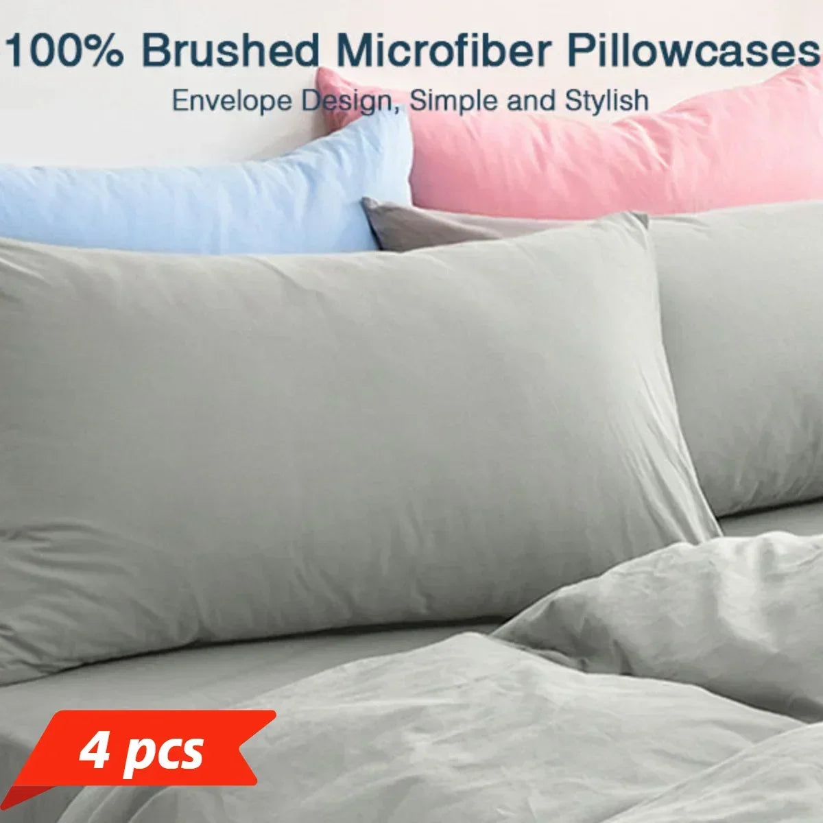 Microfiber Pillowcases Solid Color Set