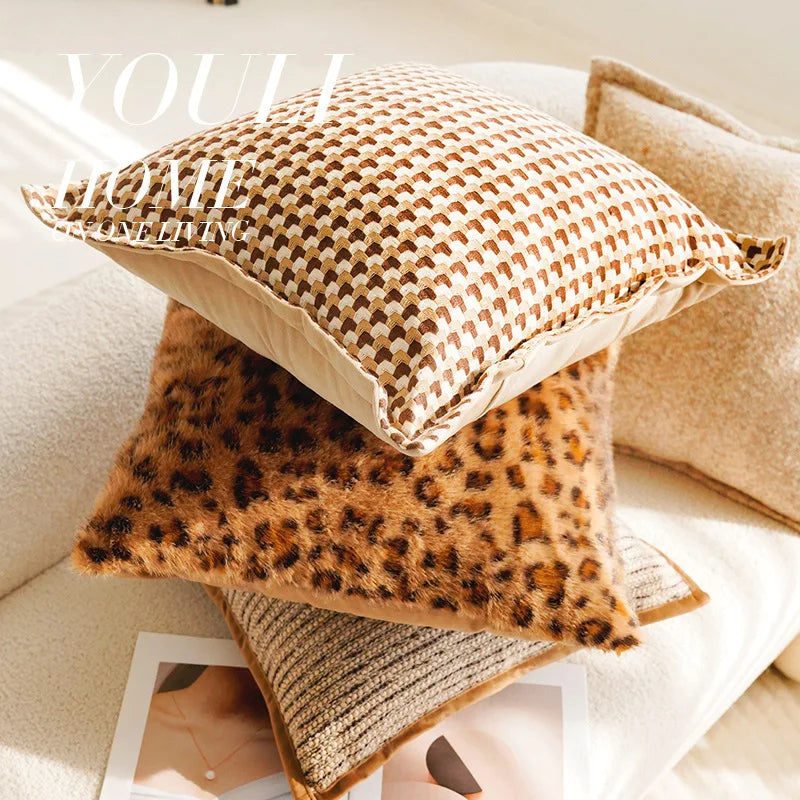 Brown Luxury Throw Pillow Cover