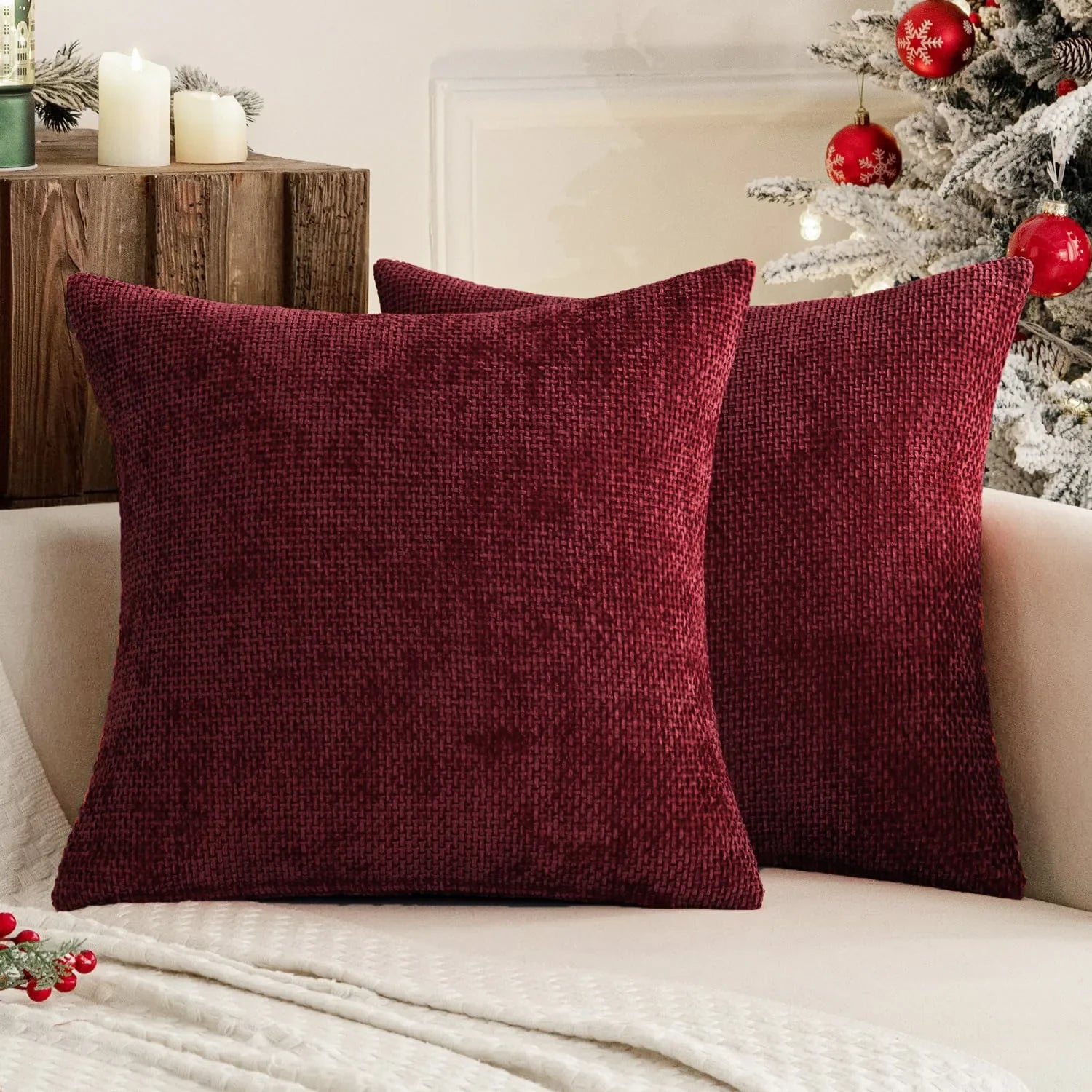 Chenille Throw Pillow Cover Decorative