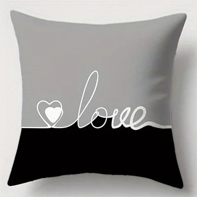 Love-themed Geometric Pillow Covers