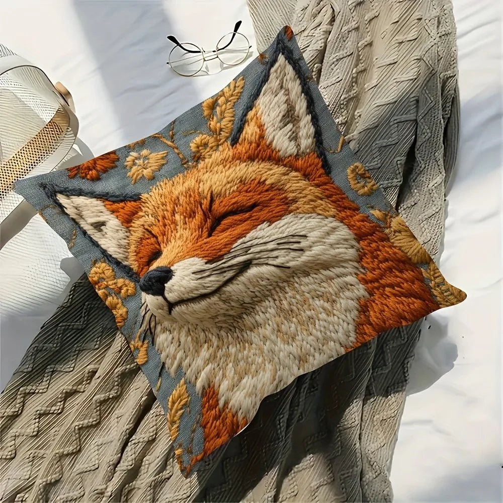 Fox Printed Pillowcase Sofa Cushion Cover