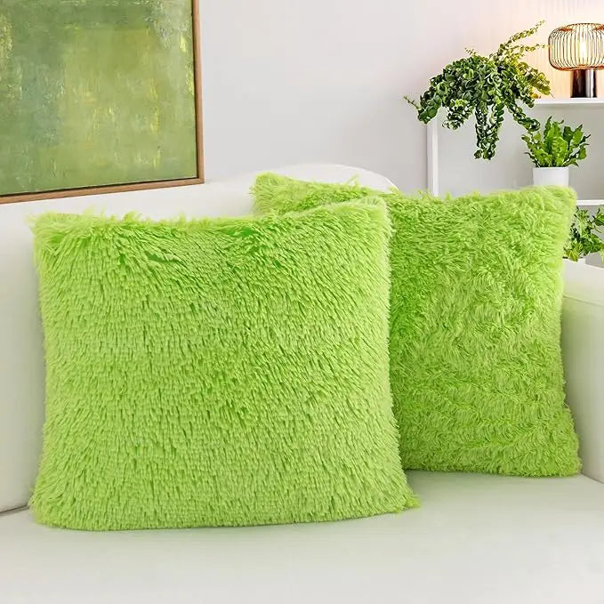 Faux Fur Pillow Covers Set
