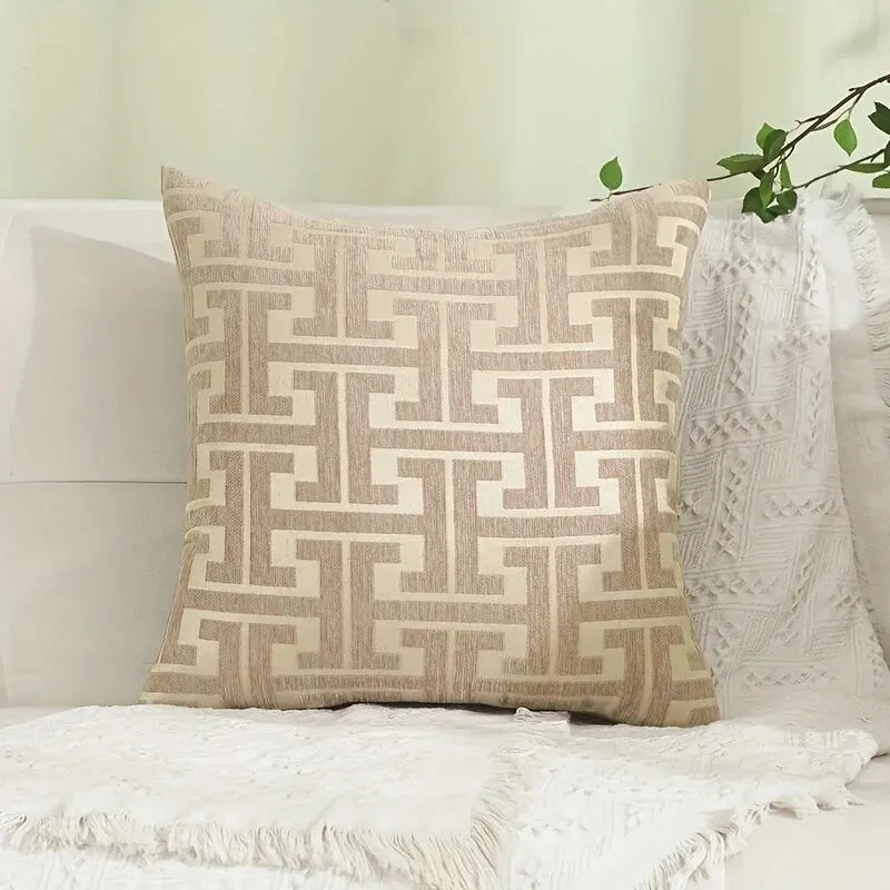 Chenille Jacquard Geometric Pillowcase