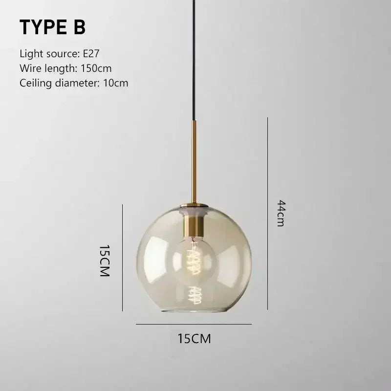 DecorBites™ LED Pendant Light Glass Single Head
