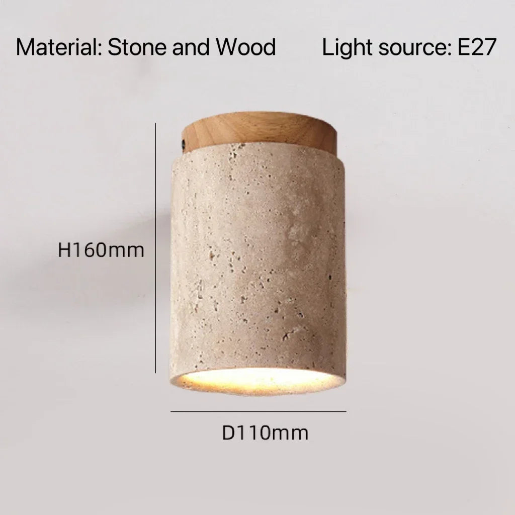 DecorBites™ Travertine Ceiling Lamp Flush Mount