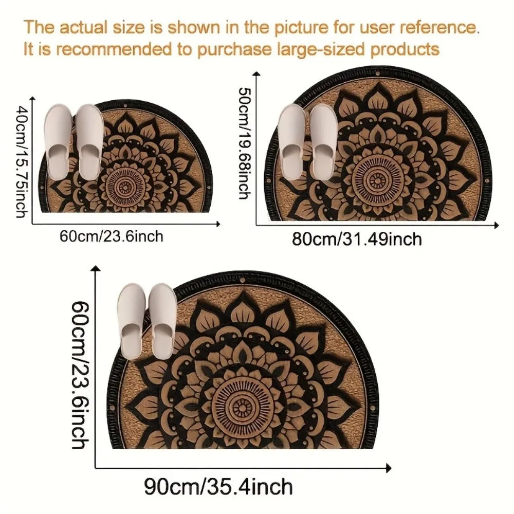VIKAMA American-Style Floral Pattern Floor Mat, Non-Slip And Dirt-Proof, Home Decor Carpet In The Entrance, Bathroom And Kitchen