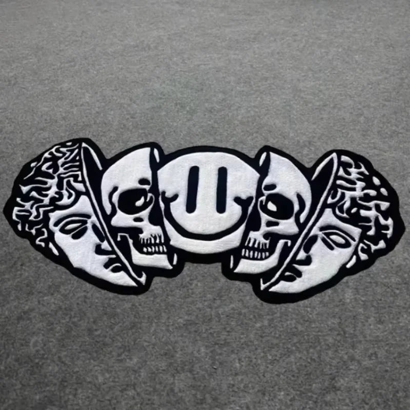 VIKAMA American Carpet Halloween Decoration Creative Skull Pattern Carpet Soft Unique Living Room Bedroom Door Mat Home Decorati