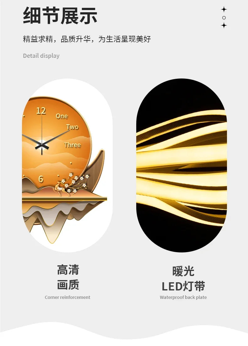 Dlight Decor Clock Wall Light with Luxury Crystal Glow