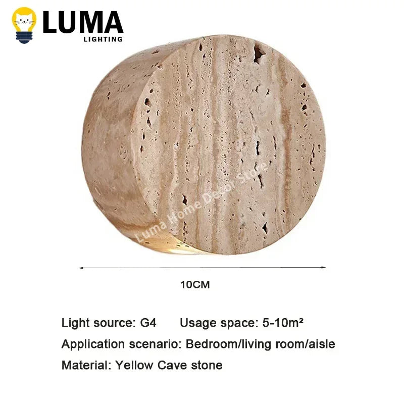 DecorBites™ Yellow Travertine Wall Sconce Lamp