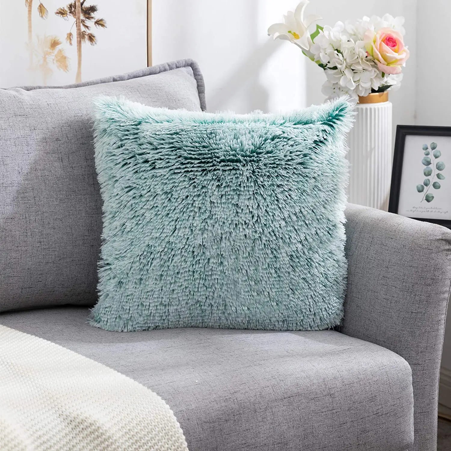Fur Cushion Cover Plush 43x43cm