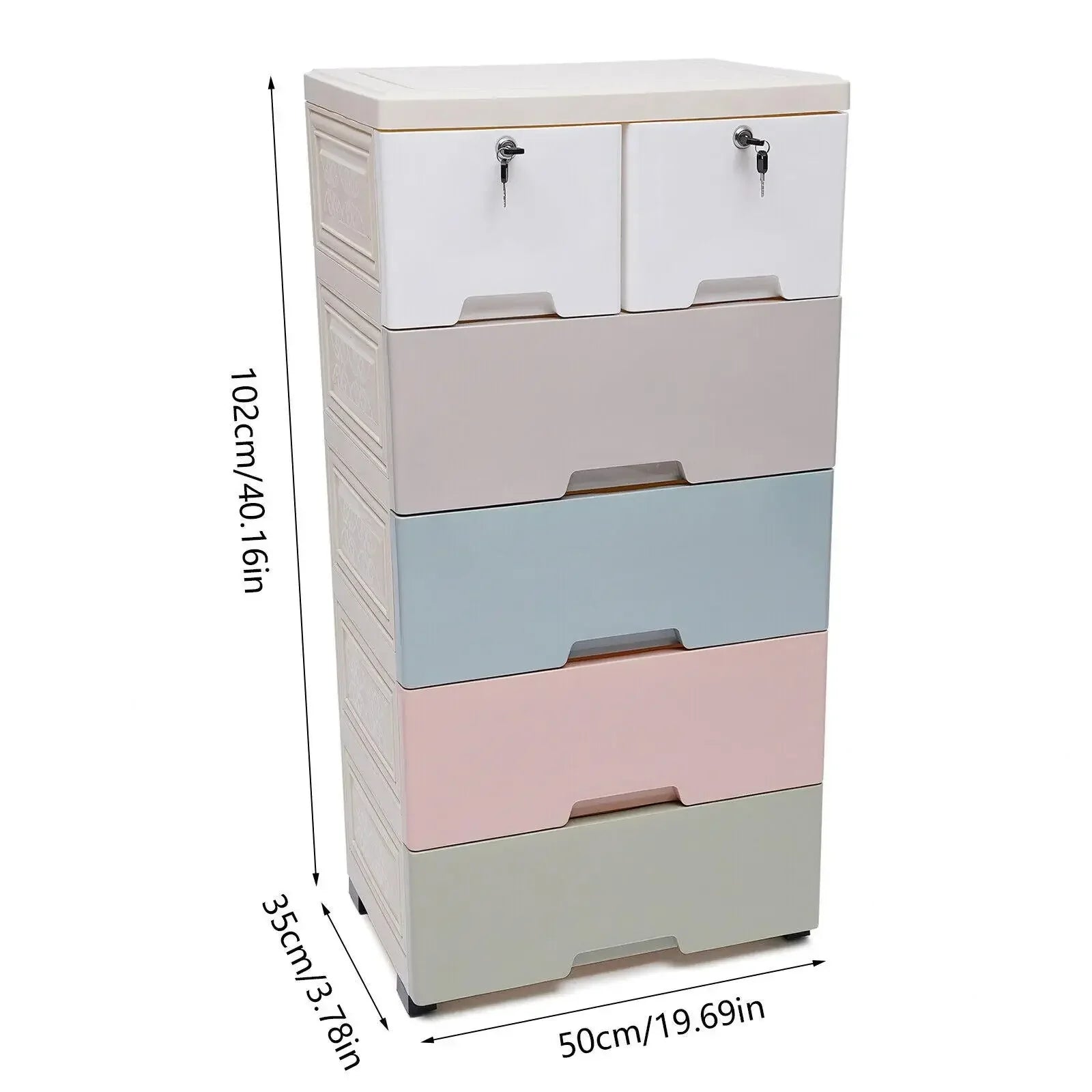 Plastic Wardrobe Kids Drawers Storage with 6 Drawers Closet Dresser Organizer Bedroom Furniture for Clothes
