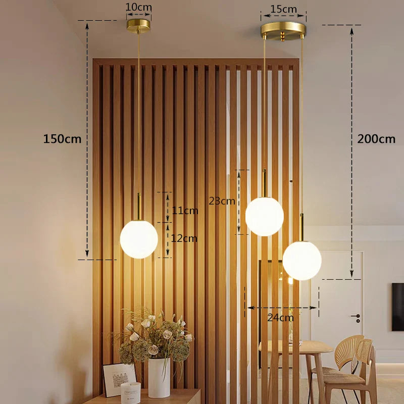 DecorBites™ LED Bedside Pendant Light Glass