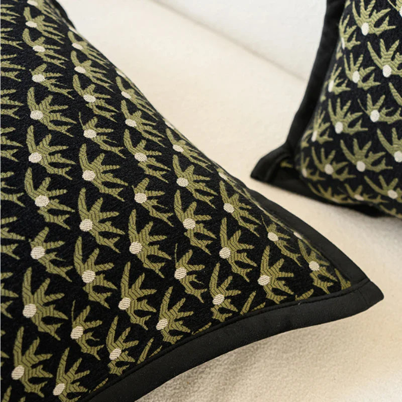 Green Textured Cushion Cover Vintage
