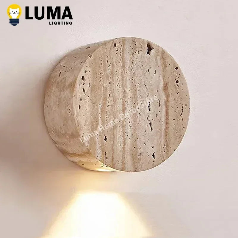 DecorBites™ Yellow Travertine Wall Sconce Lamp