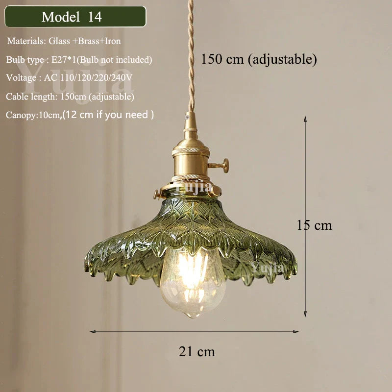 DecorBites™ Green Glass Pendant Light Fixture