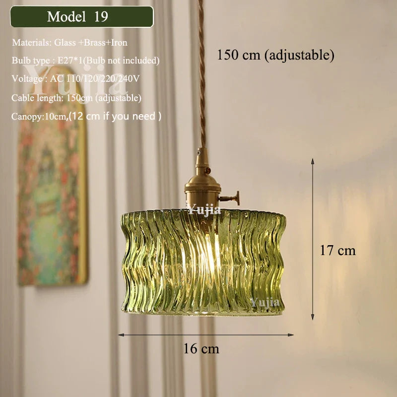 DecorBites™ Green Glass Pendant Light Fixture