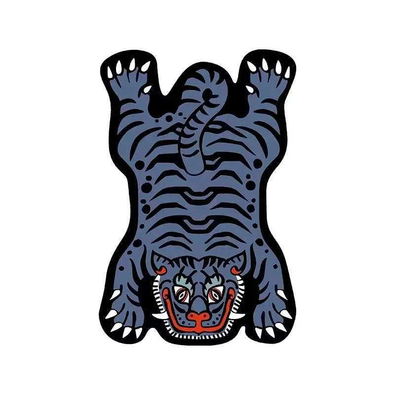VIKAMA Domineering Tiger Carpet Personality Shaped Doormat Rug For Bedroom Living Room Floor Mat Machine Washable Home Decoratio