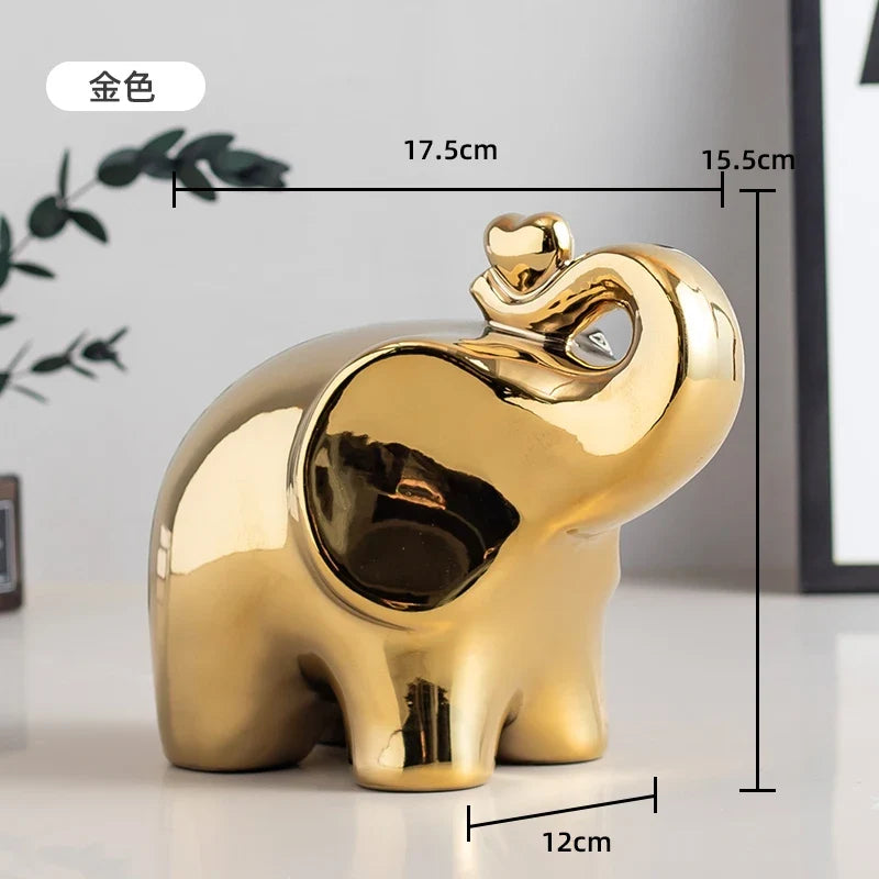 Cartoon Elephant Figurine Boho Home Decor Ornament Living Room Wine Cabinet DesktopTV cabinet Home