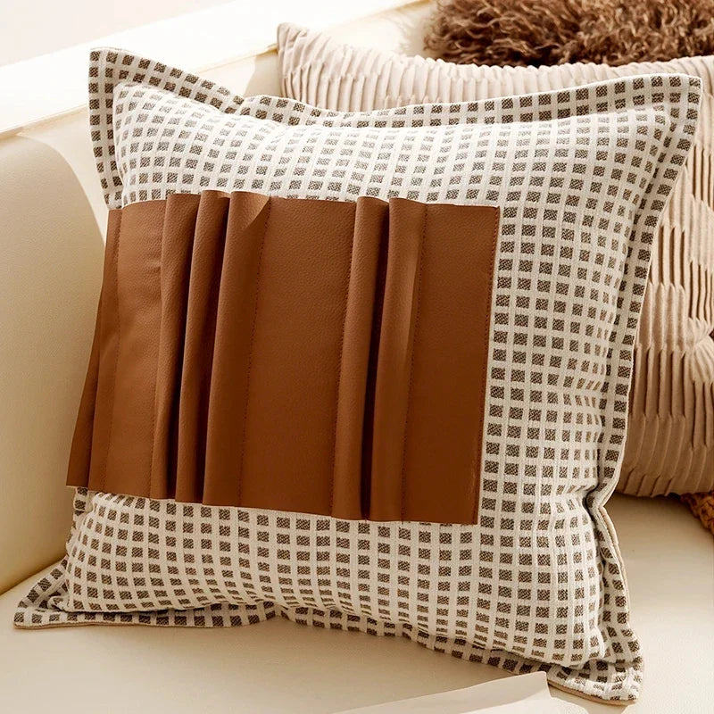 Brown Geometric Throw Pillow Cover