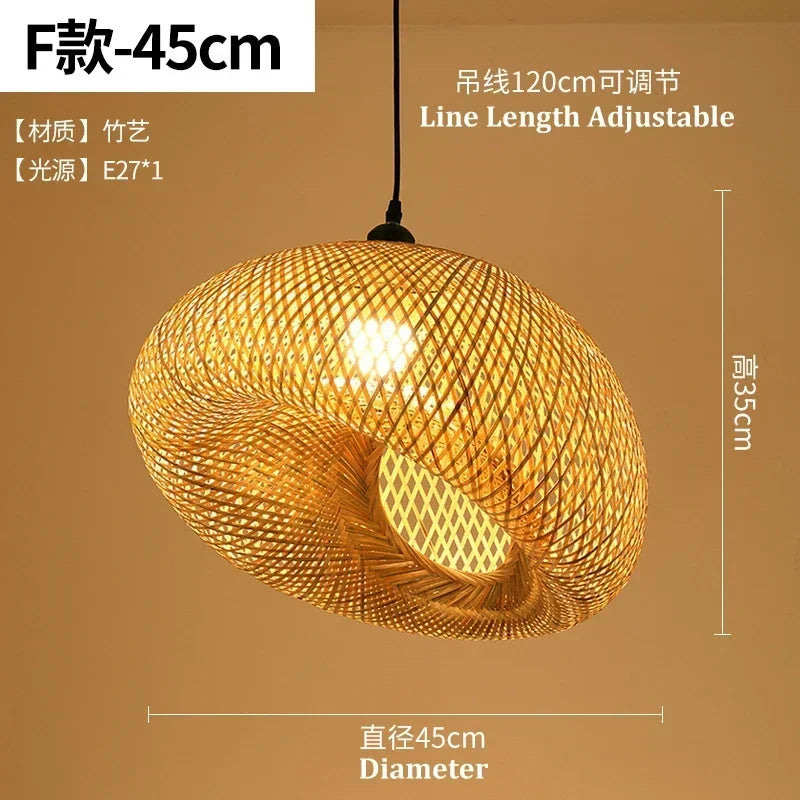 Bamboo Chandelier Rattan Ceiling Light