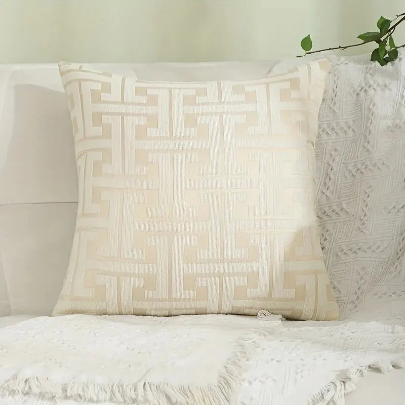 Chenille Jacquard Geometric Pillowcase