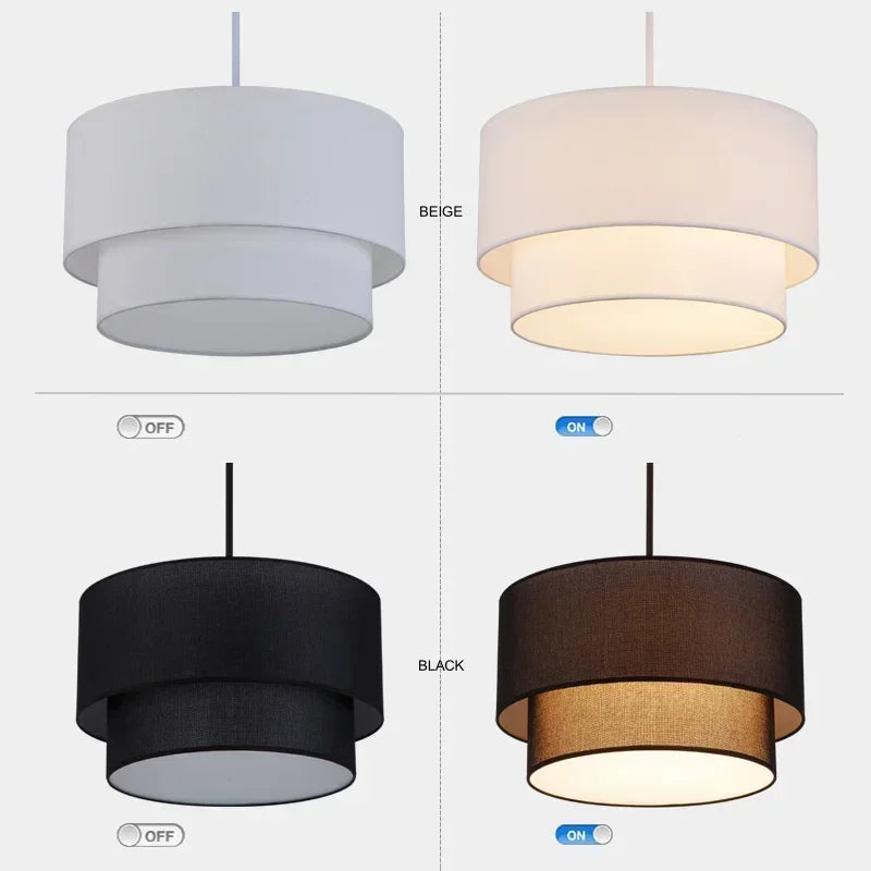 DecorBites™ LED Pendant Light Fabric Shade