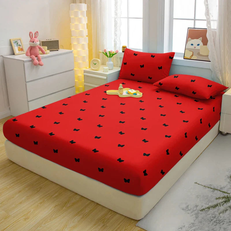 Butterfly Fitted Sheet Matte Bedding