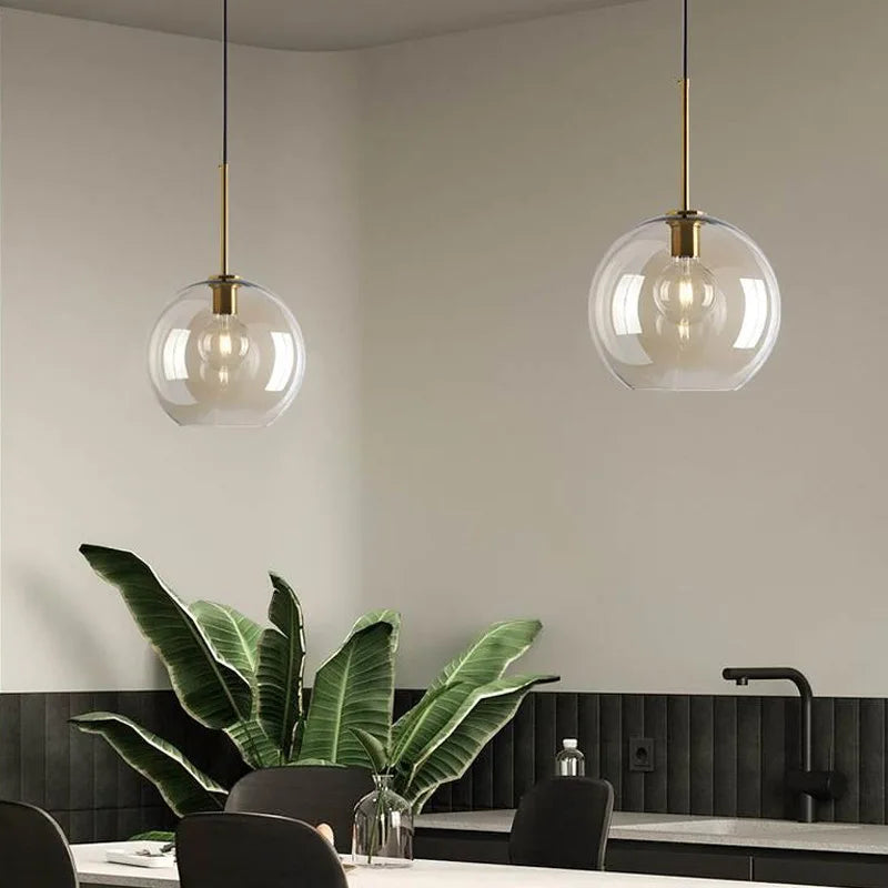 Glass Pendant Lights Cognac Interior