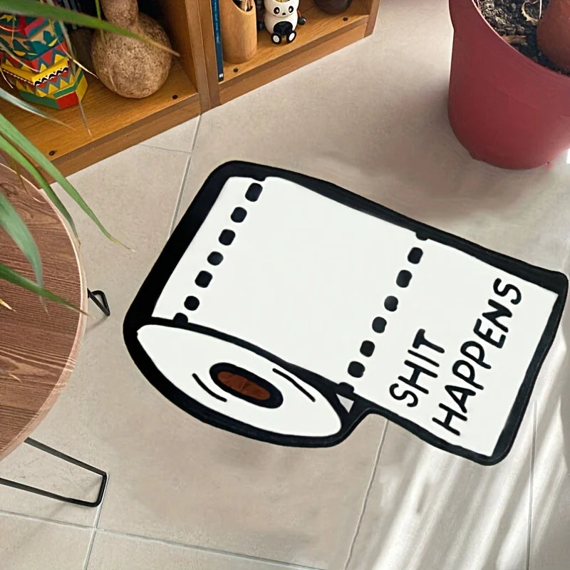 VIKAMA 50x80cm Shit Happen Personality Carpet Creative Floor Mat Rug For Bedroom Carpet For Live Room Funny Carpet Home Decorati