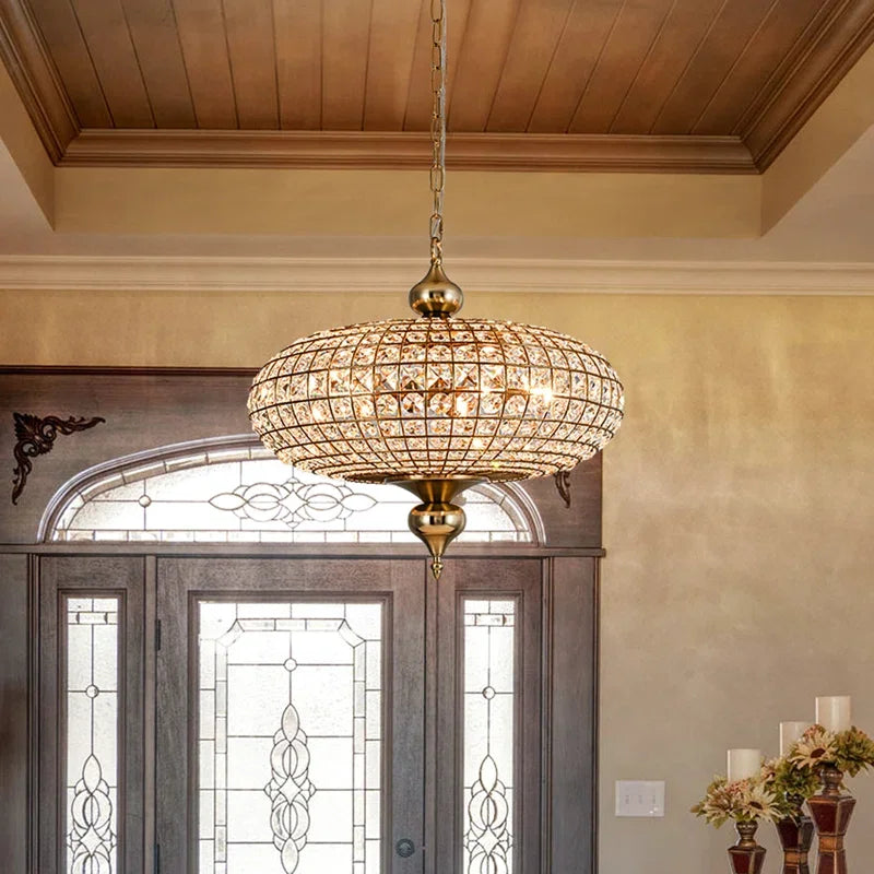 DecorBites™ Crystal Pendant Light Copper Chandelier