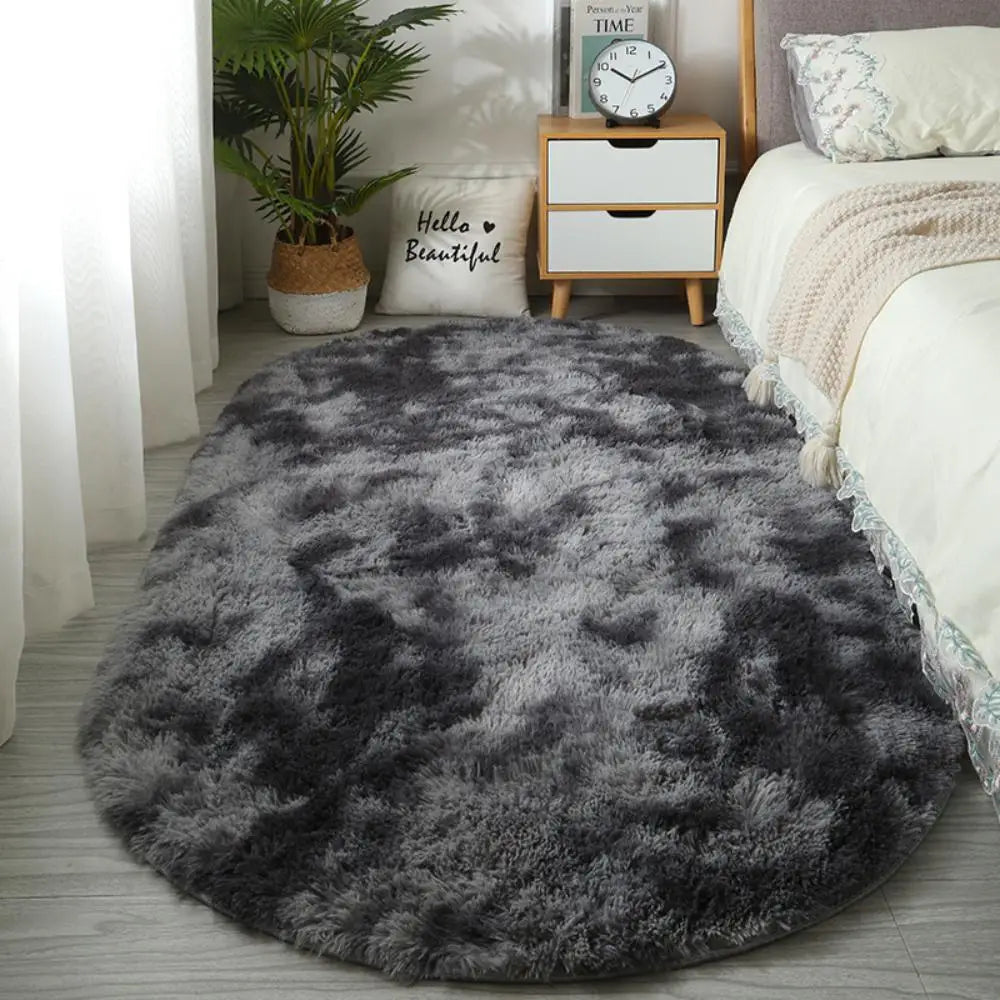 VIKAMA Soft Bedside Carpet Oval Carpet Girl Rug For Bedroom Carpet For Live Room Winter Warm Floor Mat Doormat Home Decoration