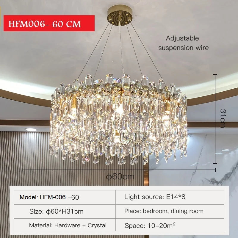 DecorBites™ Crystal Pendant Chandelier Adjustable Lighting