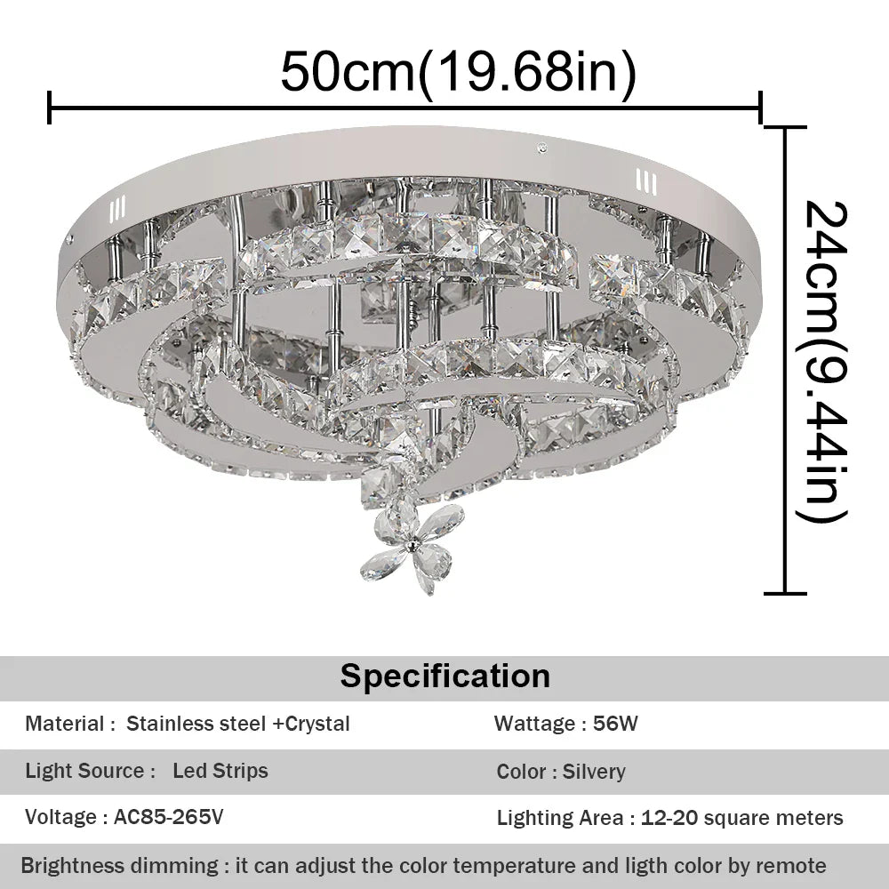 DecorBites™ Crystal Chandelier LED Ceiling Lamp