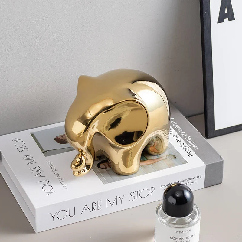 Cartoon Elephant Figurine Boho Home Decor Ornament Living Room Wine Cabinet DesktopTV cabinet Home
