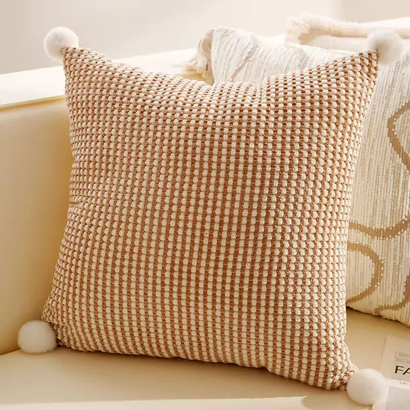 Brown Geometric Throw Pillow Cover