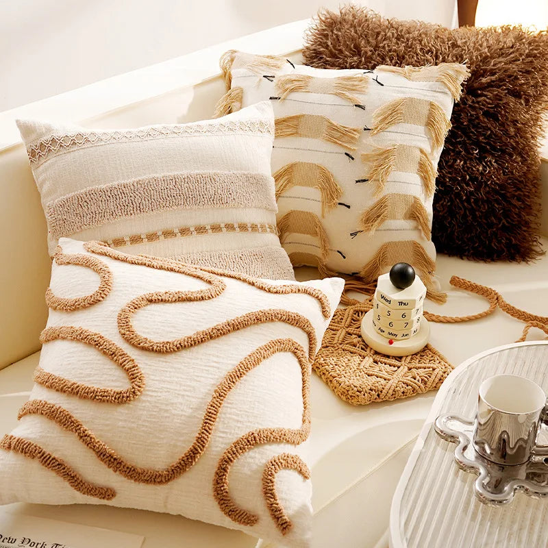 Brown Geometric Throw Pillow Cover