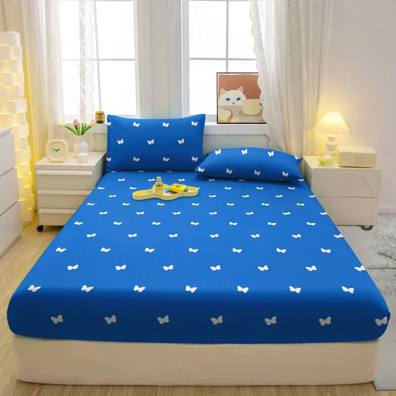 Butterfly Fitted Sheet Matte Bedding