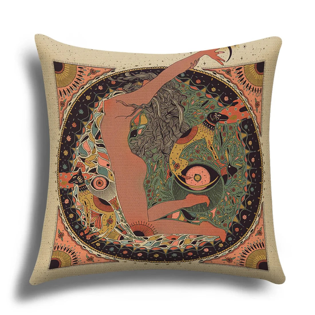 Skull Cushion Cover Linen Pillowcase