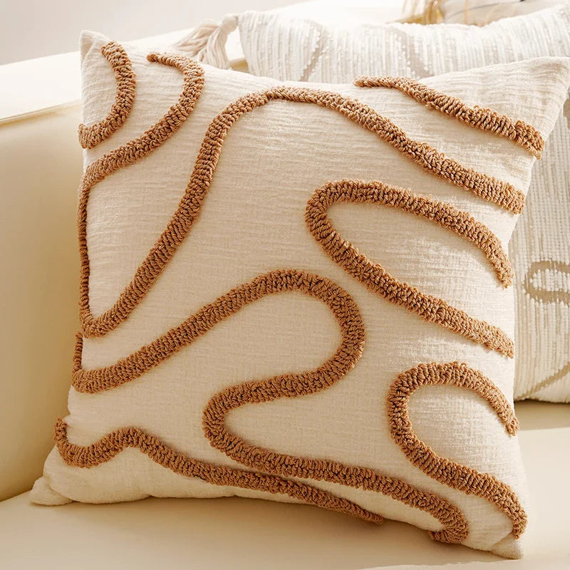 Brown Geometric Throw Pillow Cover