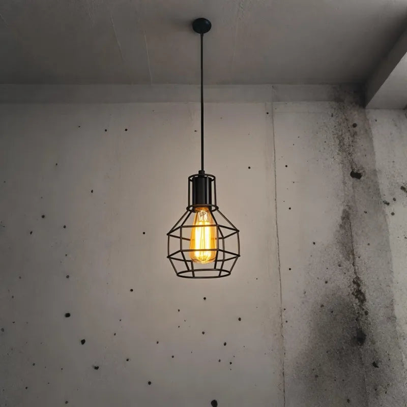 DecorBites™ Industrial Iron Pendant Light Vintage