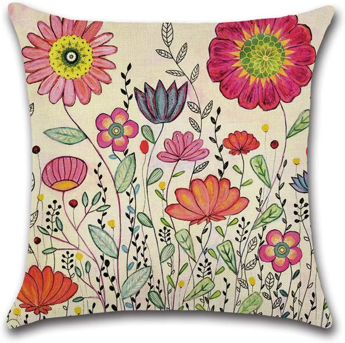Floral Pillow Cover Sofa Cushion