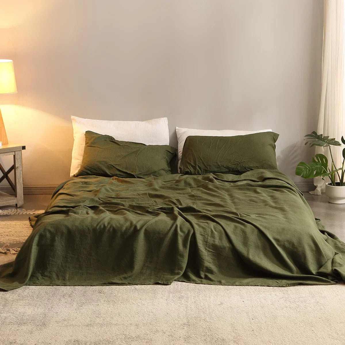 Linen Bed Sheet Set 4 Piece